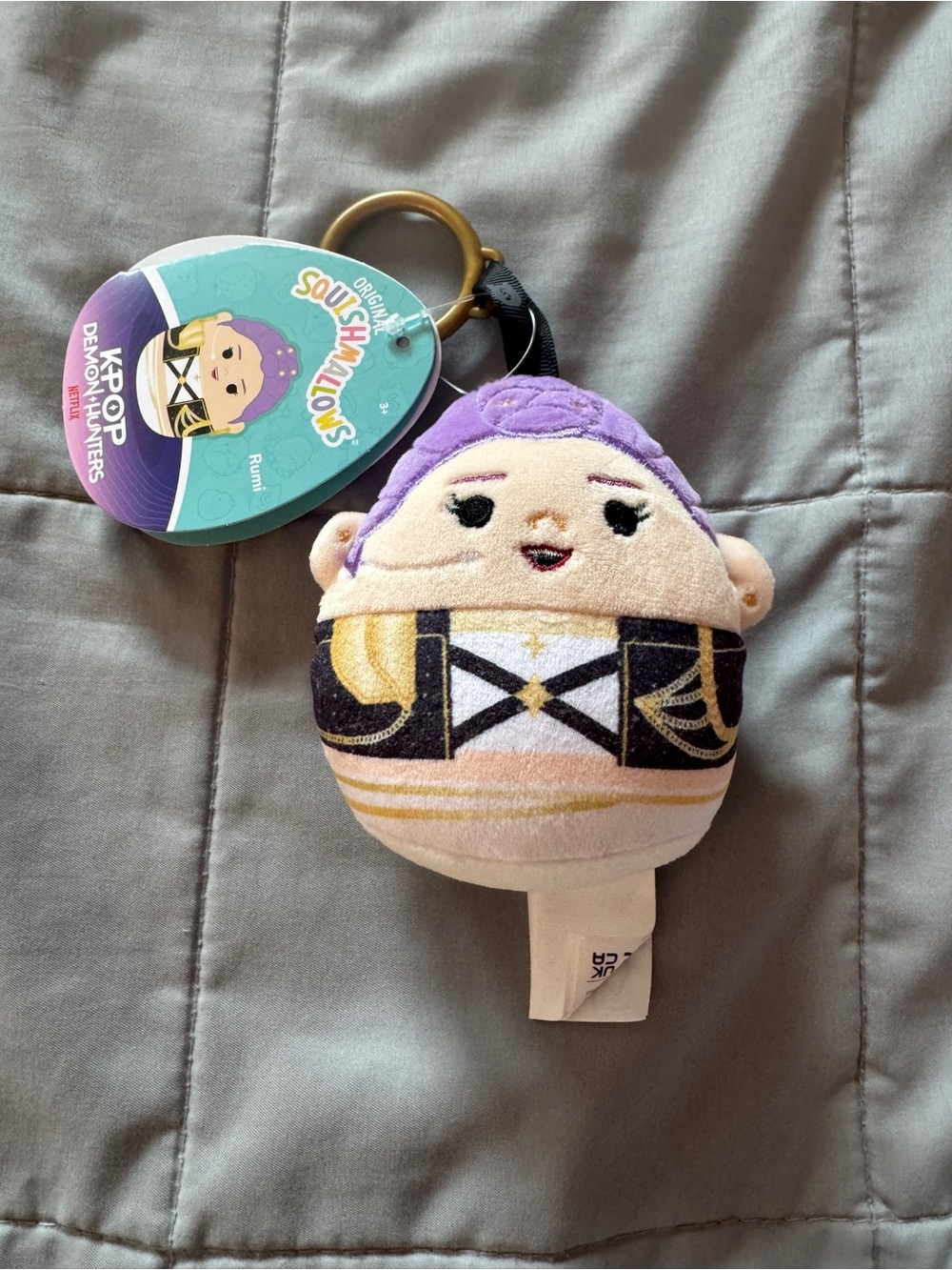 Netflix Squishmallows Purple & Gold Rumi Keychain Plush